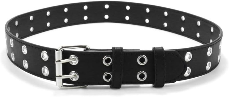 Toptim Set of 4 Kids Double Grommet Belt for Girls and Boys, Punk PU Leather Kids Studded Holes Belt for Jeans Pants - Image 4